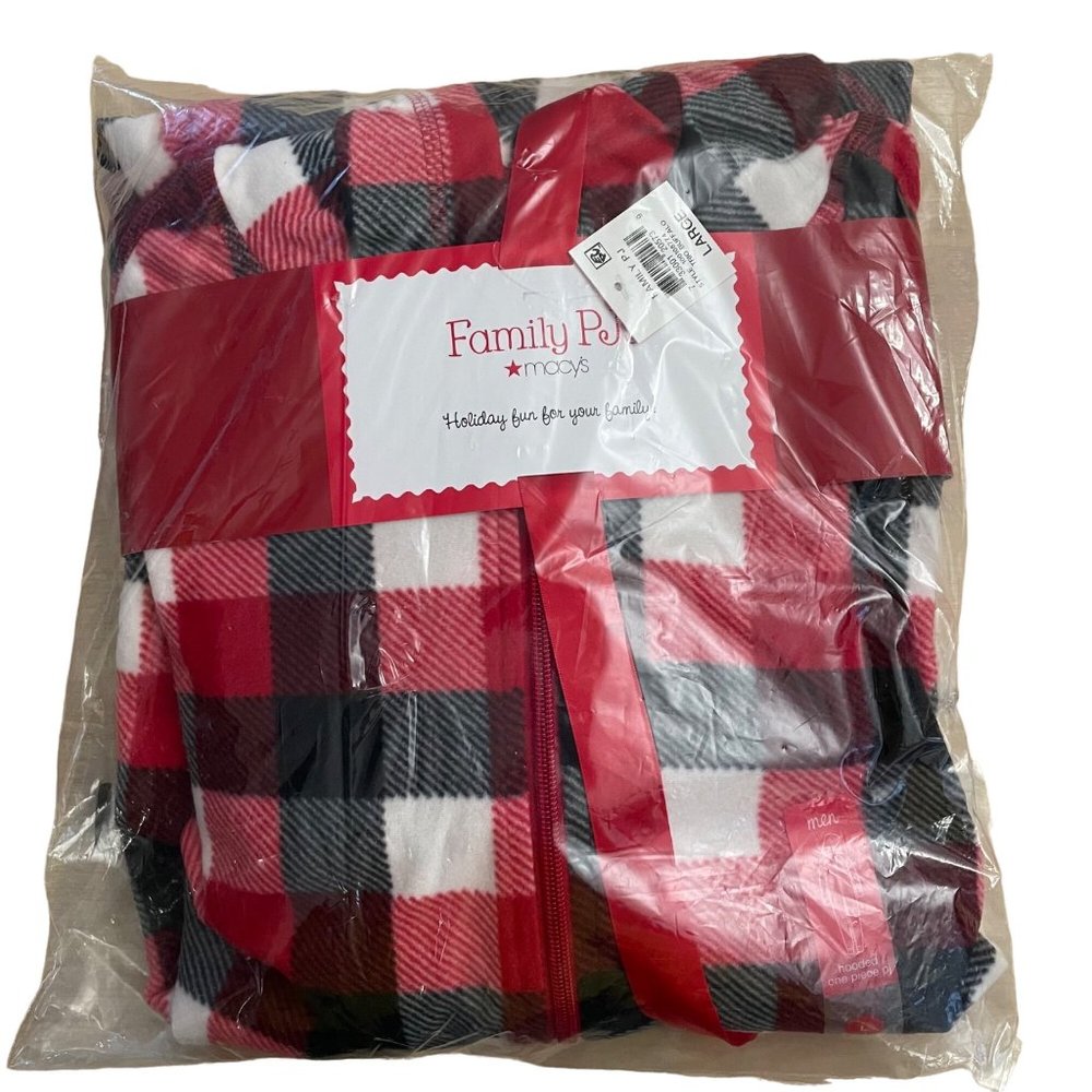Macy's Family PJ's Men's Hooded One Piece Size L